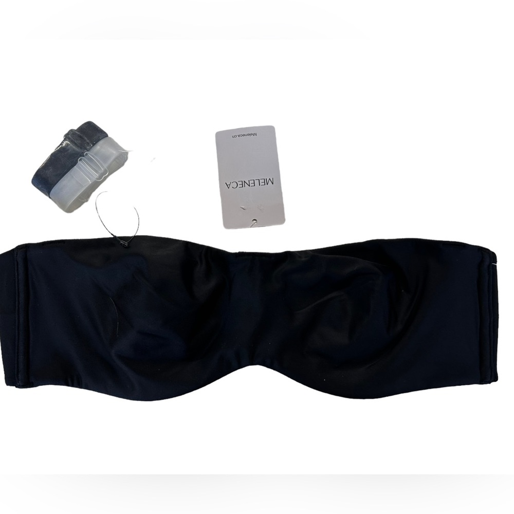 MELENECA black strapless bandeau style underwire bandeau bra size 36 A NWT